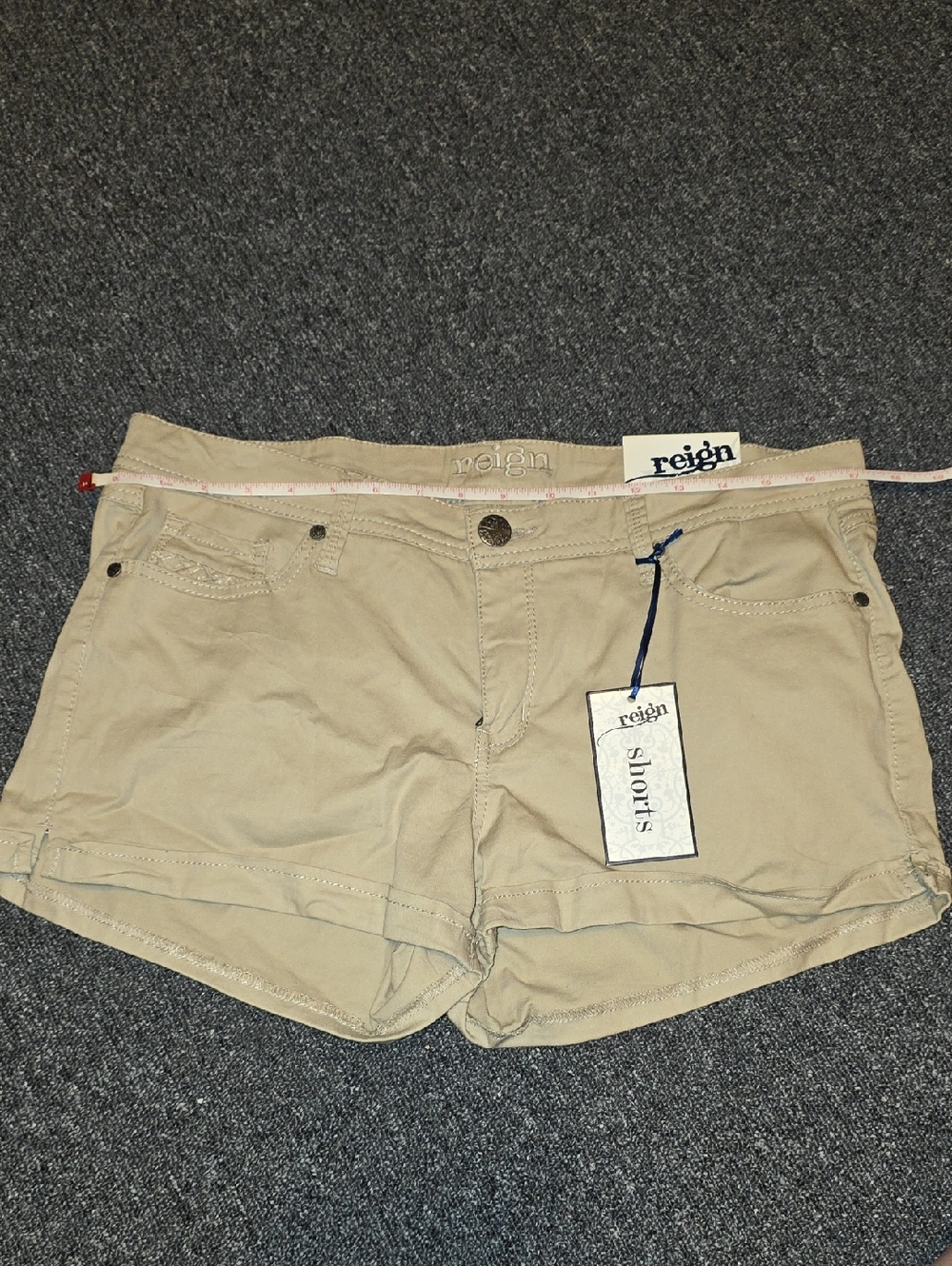 Reign Beige/Tan Women's Casual Cotton Blend Shorts